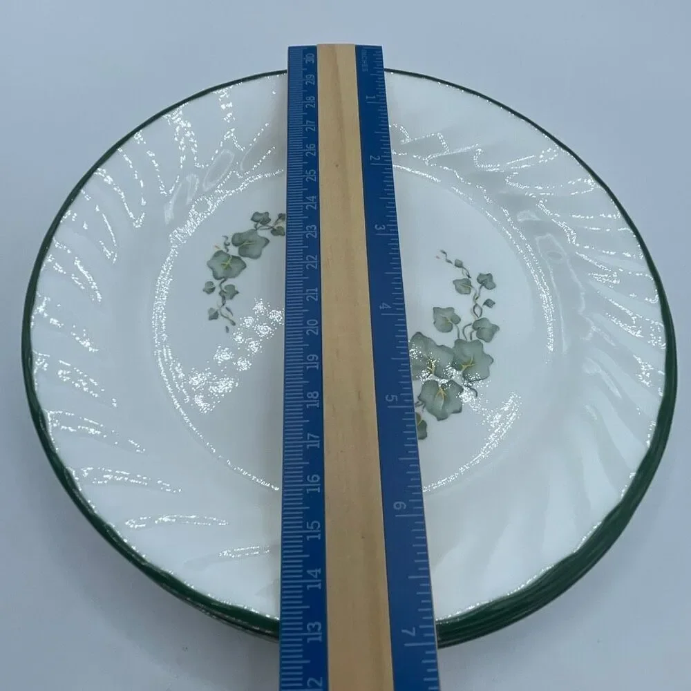 Vintage lot of 4 Corelle Callaway Ivy Swirl salad -bread plates.